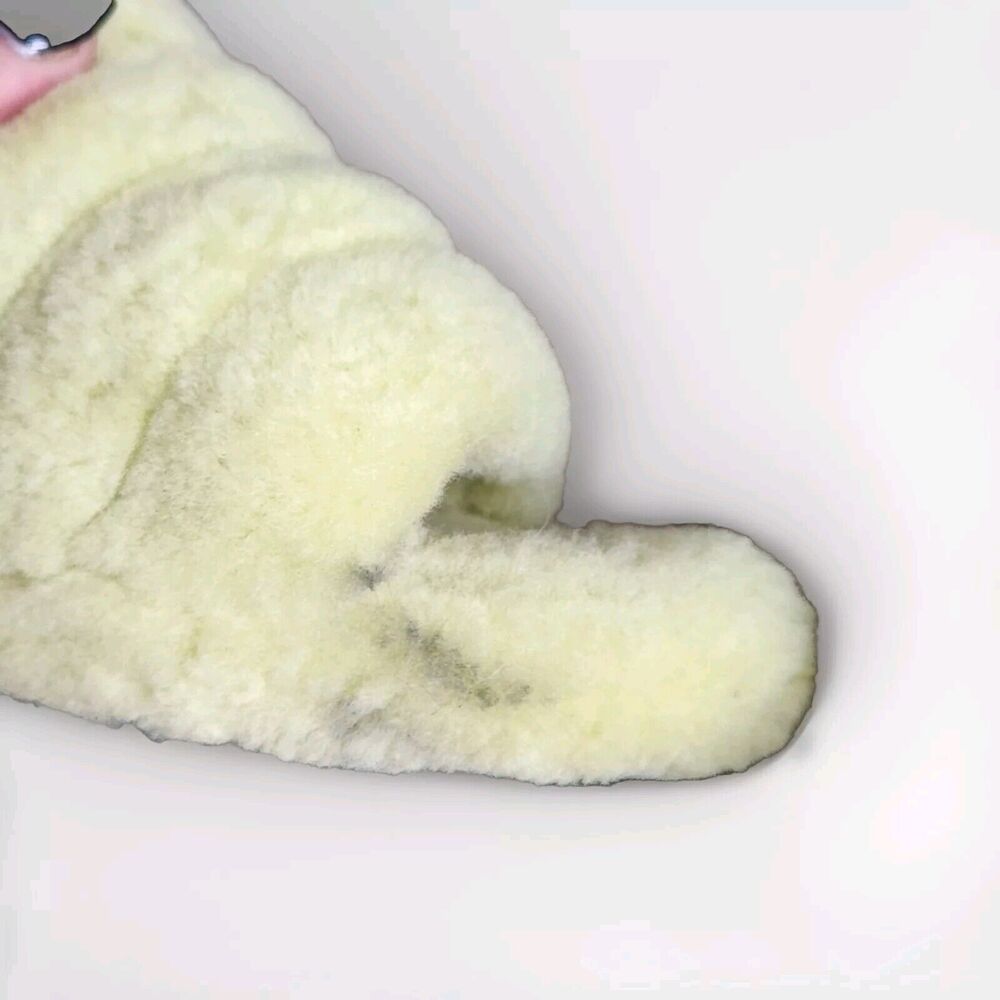 Womens UGG Fluff Yeah Yellow Lamb Fur Slide Slippers Sandals Size 6 1120030k - Picture 10 of 11